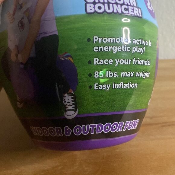 NEW Purple Unicorn Waddler Hip Hopper Bouncer 2+ Toy Active Inflatble - Picture 6 of 6